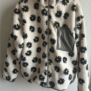 Floral Teddy Jacket with Pocket